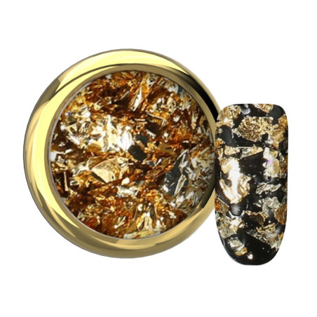 Makear Alu Flakes - Golden Fever (feuilles métalliques nail art)