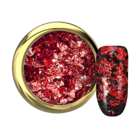 Makear Alu Flakes - Red Fever (feuilles métalliques nail art)