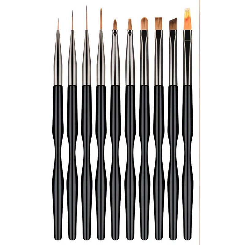 Kit de 10 Pinceaux Gel Nail Art