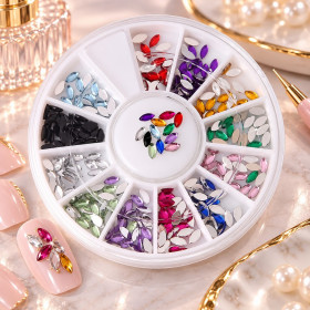PAPILLO'NAILS - Carrousel de strass ellipse/œil de chat - Papillo'Nails