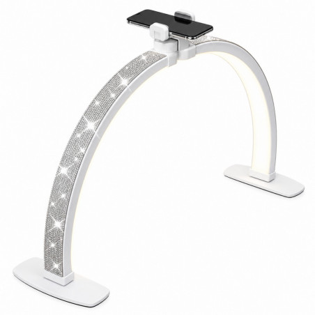 PAPILLO'NAILS - Lampe de table manucure demi-lune avec support Smatphone - Papillo'Nails