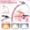Lampe de table manucure demi-lune avec support Smatphone