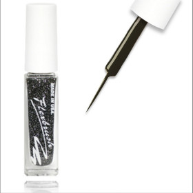 FLEXBRUSH - Vernis Liner Nail Art Noir Pailleté - Papillo'Nails