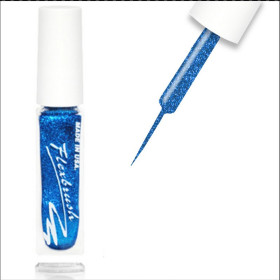 FLEXBRUSH - Vernis Liner Nail Art Bleu Pailleté - Papillo'Nails