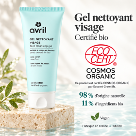 AVRIL - Gel Nettoyant Visage Sans Savon (certifié Bio) - Papillo'Nails