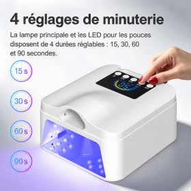 SUNUV - Lampe UV/LED Sans Fil (avec mode pouce) - Papillo'Nails