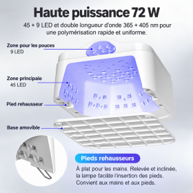SUNUV - Lampe UV/LED Sans Fil (avec mode pouce) - Papillo'Nails