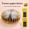 Formes papier pour extensions d’ongles carrés – Lot de 100 chablons