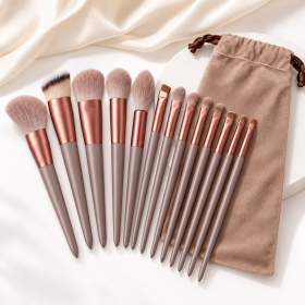 Lot de 13 pinceaux de maquillage avec pochette de rangement PAPILLO'NAILS | Papillo'Nails