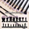 Lot de 18 pinceaux de maquillage avec étui de rangement noir MAANGE COSMETICS | Papillo'Nails