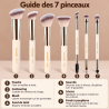 Lot de 7 pinceaux de maquillage MAANGE COSMETICS | Papillo'Nails
