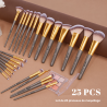 Ensemble de 25 pinceaux de maquillage Premium – Taupe et doré MAANGE COSMETICS | Papillo'Nails